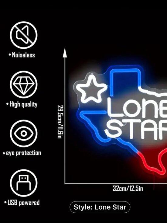 TEXAS LONE STAR STATE NEON LED SIGN - Picture 3 of 4